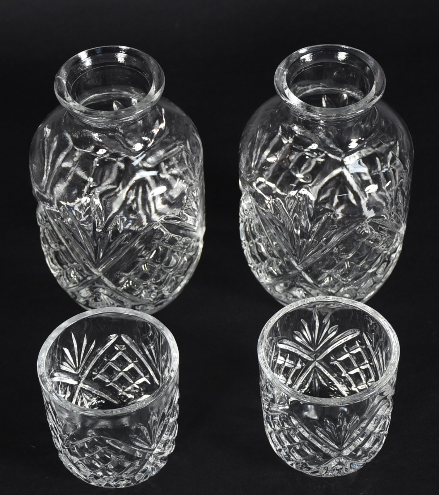 Par de verre d'eau com presentoir em demi cristal lapidado. - foto 3 de 6
