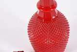 Licoreira de demi cristal bico de jaca na cor v... - Licoreira de demi cristal bico de jaca na cor vermelha.