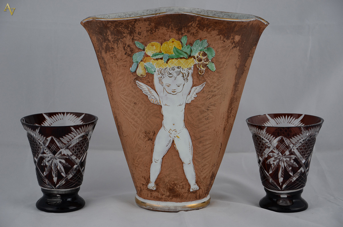Diversas peças, sendo Vaso em porcelana Italiana - Donatello - 24... - foto 1 de 2