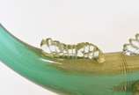 Archimede Seguso (1909-1999),  - Par de peixes de murano italiano Seguso na cor verde com pó de ouro (um deles com a barbatana lascada).