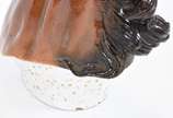 Grande cabeça de cavalo de faiança Italiana pol... - Grande cabeça de cavalo de faiança Italiana policromada, com bicado.