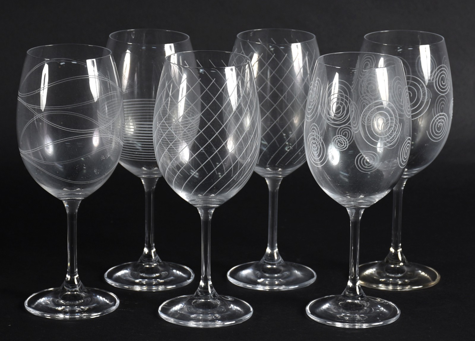 Seis cálices de cristal para vinho tinto, 430 ml. - foto 1 de 3
