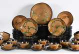 ASIAN by co.,  - Serviço de jantar e chá de cerâmica (apropriado para máquina de lavar louças e microondas) composto de: <br><br>16 pratos rasos, <br>15 pratos fundos,