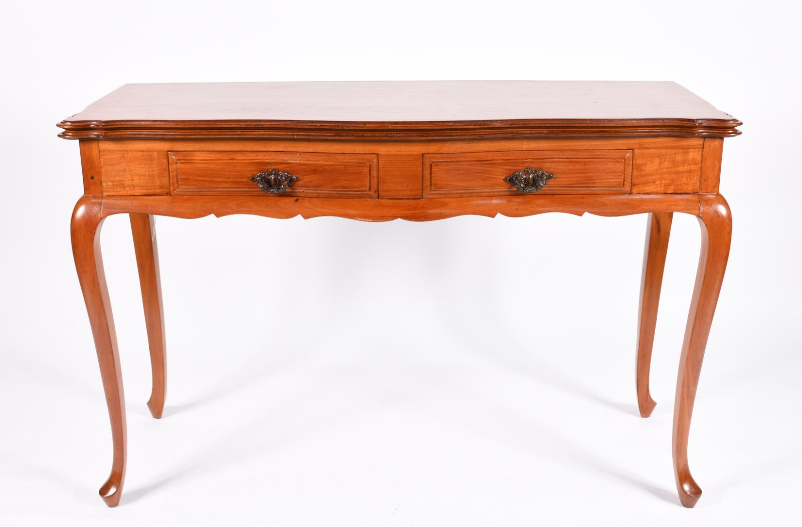Mesa/aparador de madeira clara, tampo dobrável, duas gavetas, estilo... - foto 2 de 7