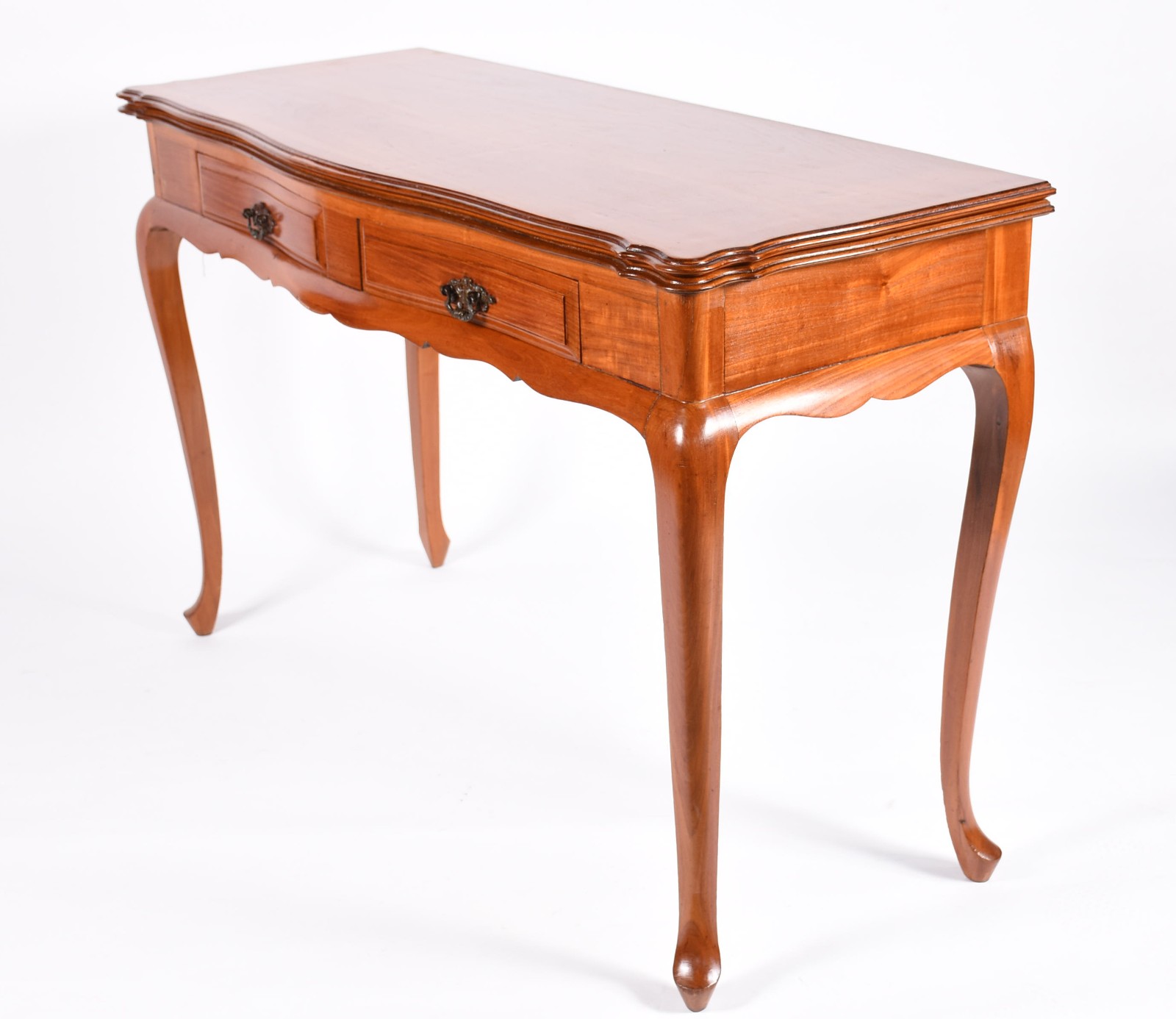 Mesa/aparador de madeira clara, tampo dobrável, duas gavetas, estilo... - foto 1 de 7