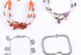 Conjunto com 4 pulseiras em prata 925 mls contr... - Conjunto com 4 pulseiras em prata 925 mls contrastadas, com fecho mosquetão (Por motivos de seguranças as peças não encontram-se na loja)