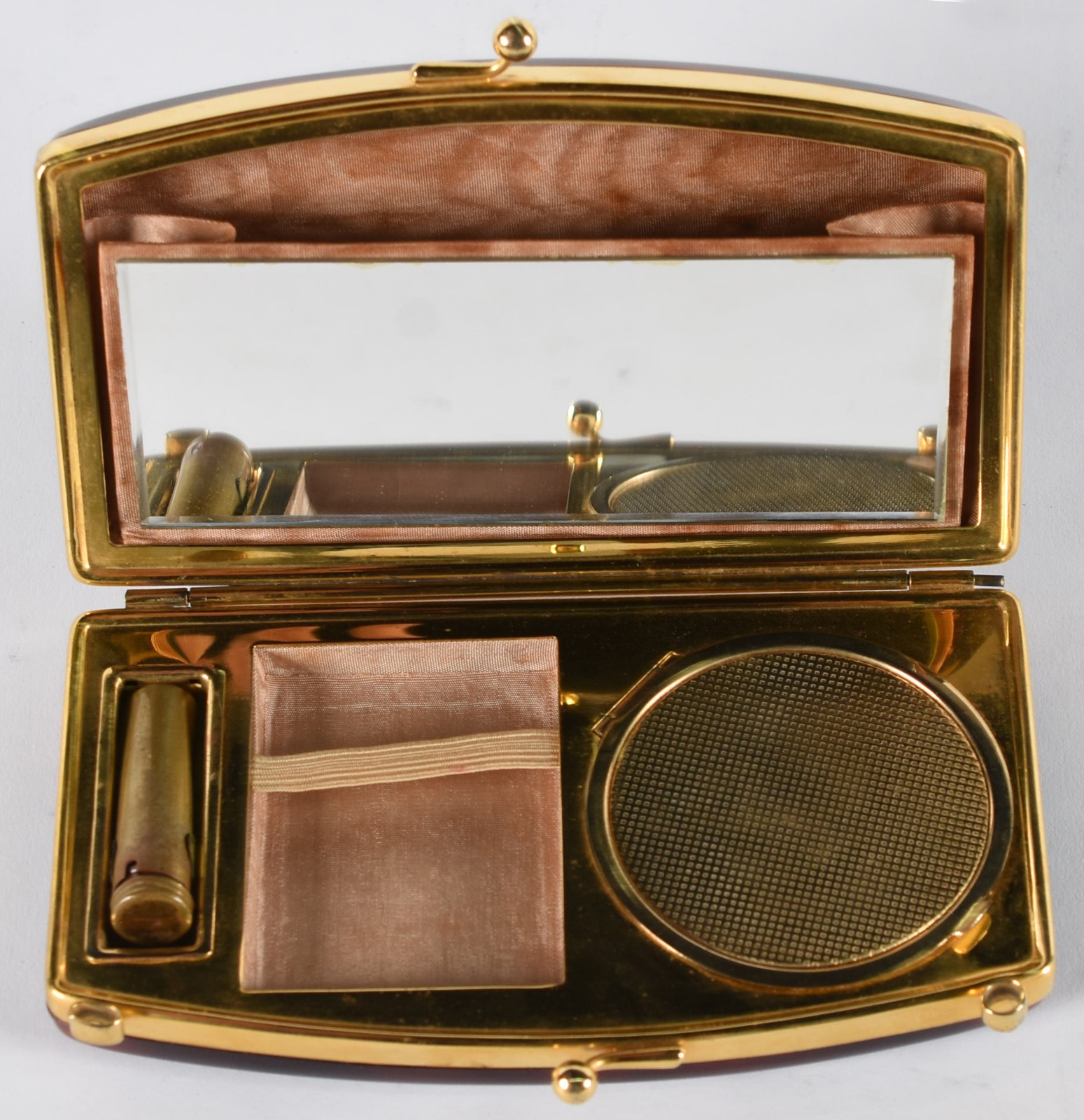 Bolsa clutch de material sintético "tartaruga" e metal dourado... - foto 3 de 5
