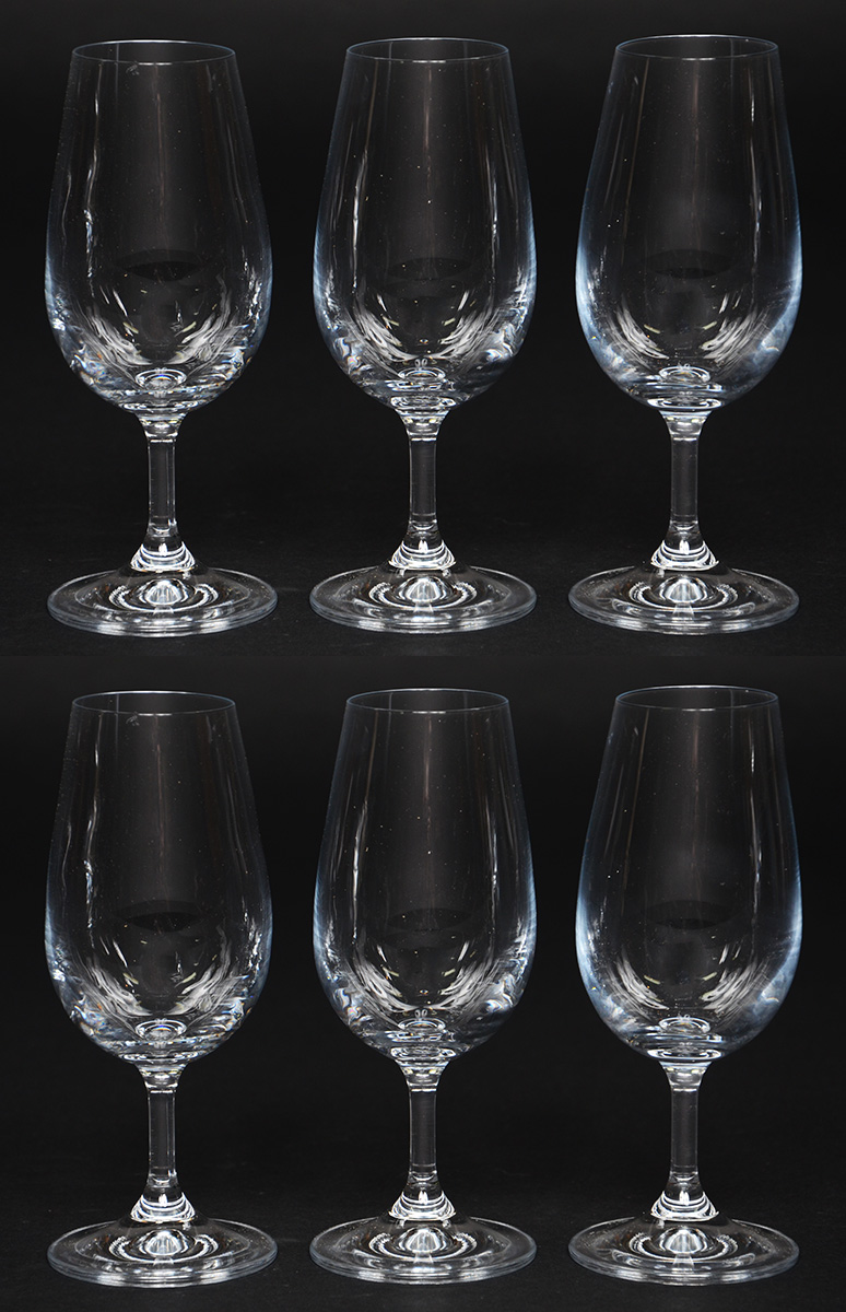 Seis cálices de cristal da Bohemia para vinho, 210 ml