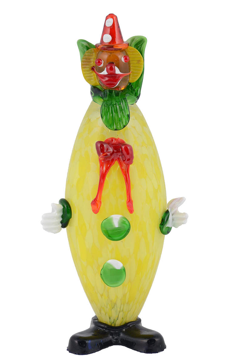 Palhaço de murano amarelo, altura 35 cm. - foto 1 de 2