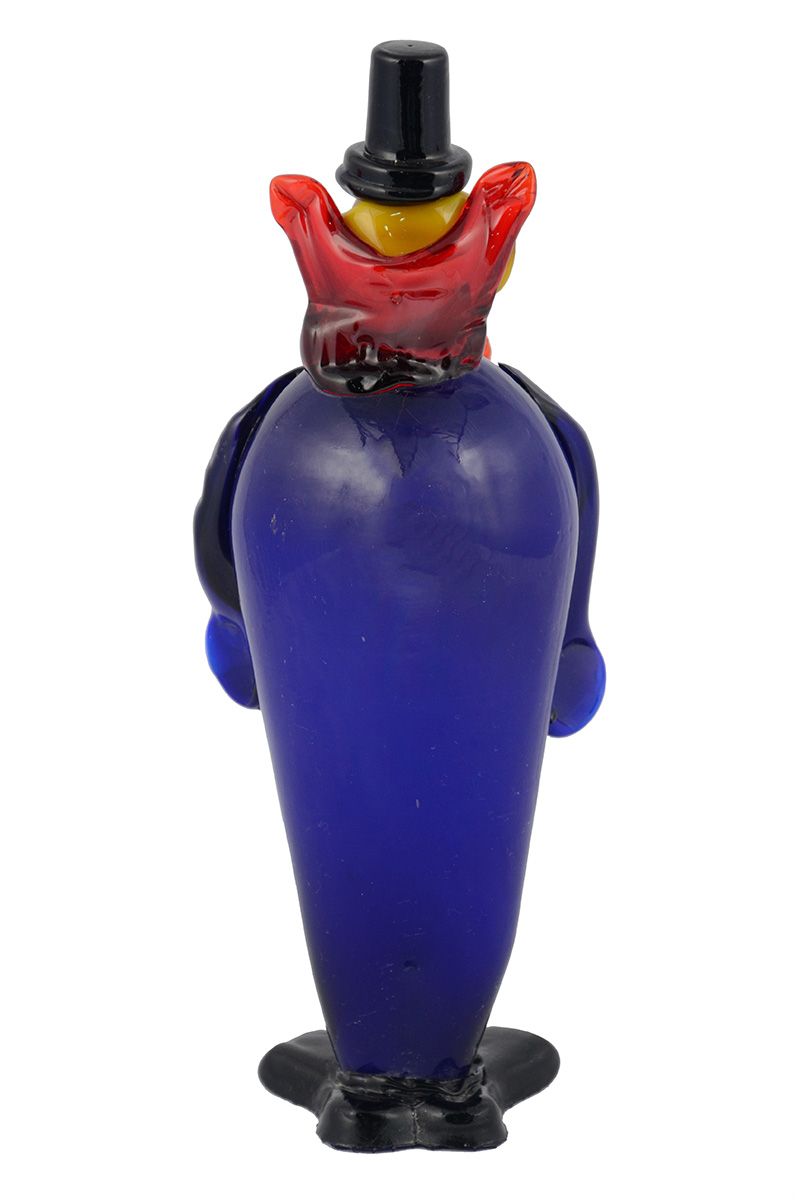 Palhaço de murano na cor azul com gravata vermelha, altura 33 cm . - foto 2 de 2