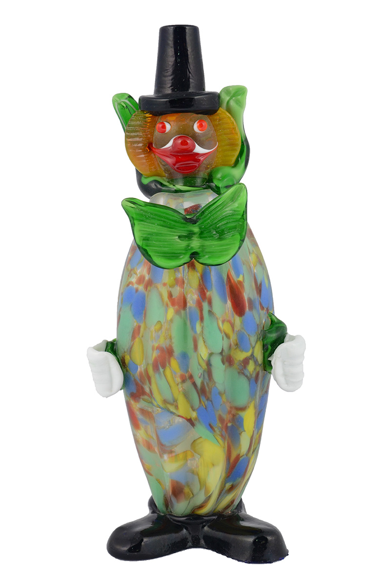 Palhaço de murano verde mesclado, altura 29 cm. - foto 1 de 2