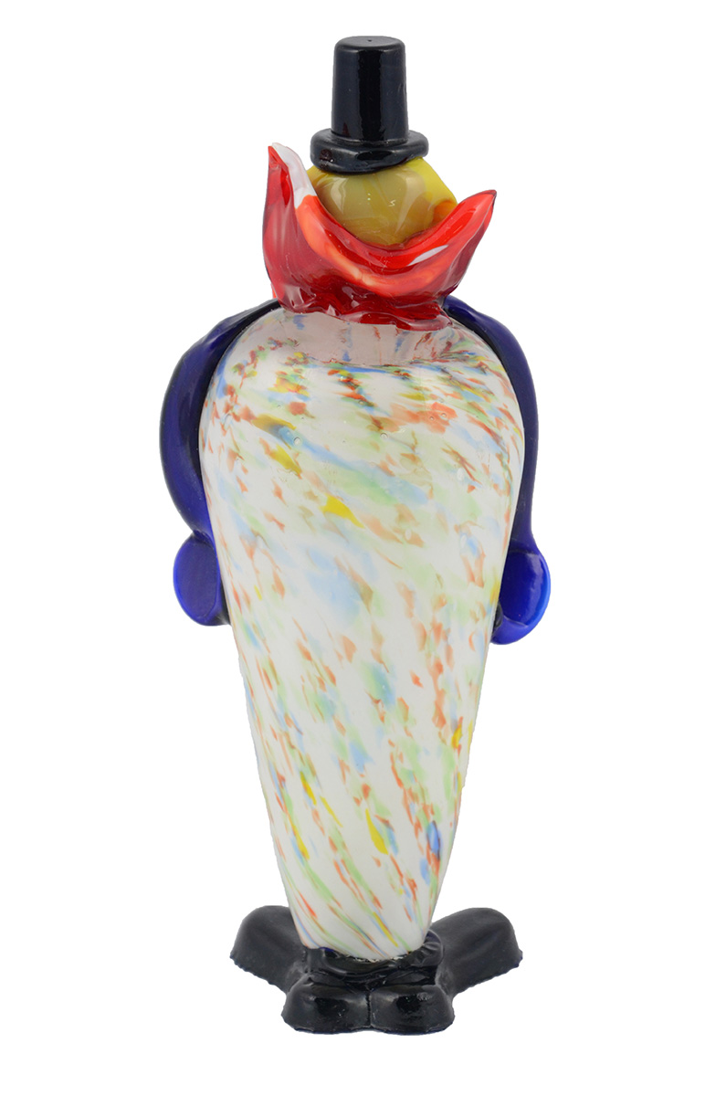 Palhaço de murano branco mesclado com gravata vermelha. Altura 32 cm. - foto 2 de 2