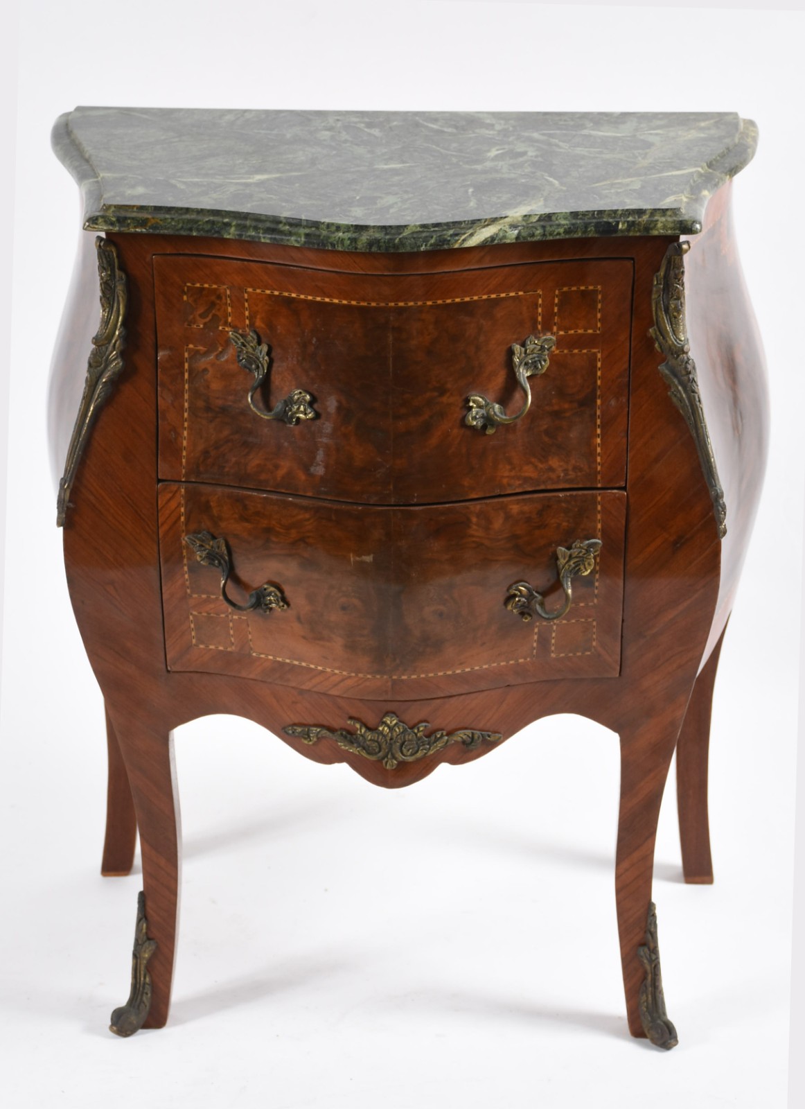 Comoda bombe de madeira nobre estilo frances, duas gavetas, tampo de... - foto 2 de 5