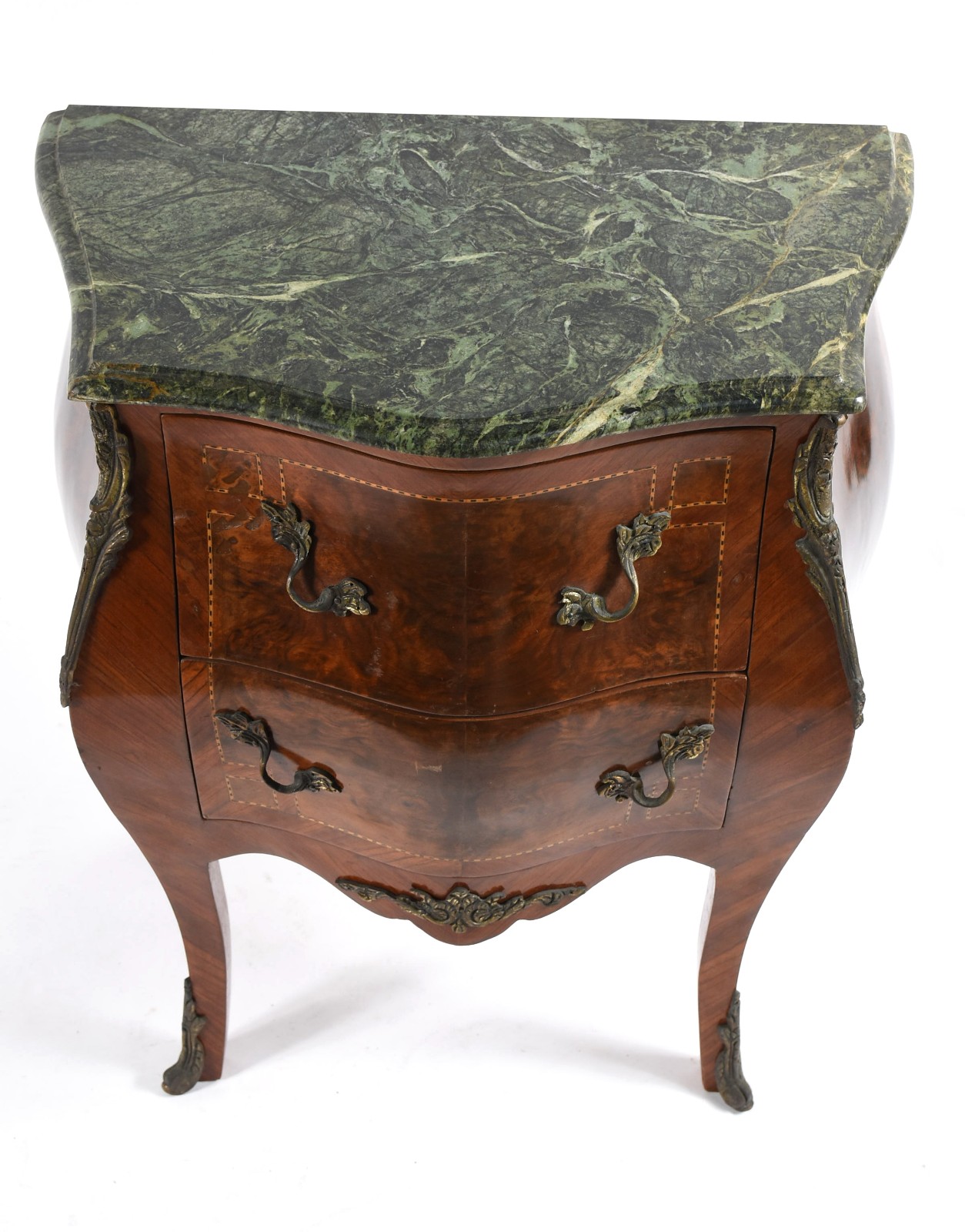 Comoda bombe de madeira nobre estilo frances, duas gavetas, tampo de... - foto 3 de 5