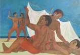 João Quaglia (1928-2014), Elegia a Dorival - Óleo sobre tela, datado 2008.