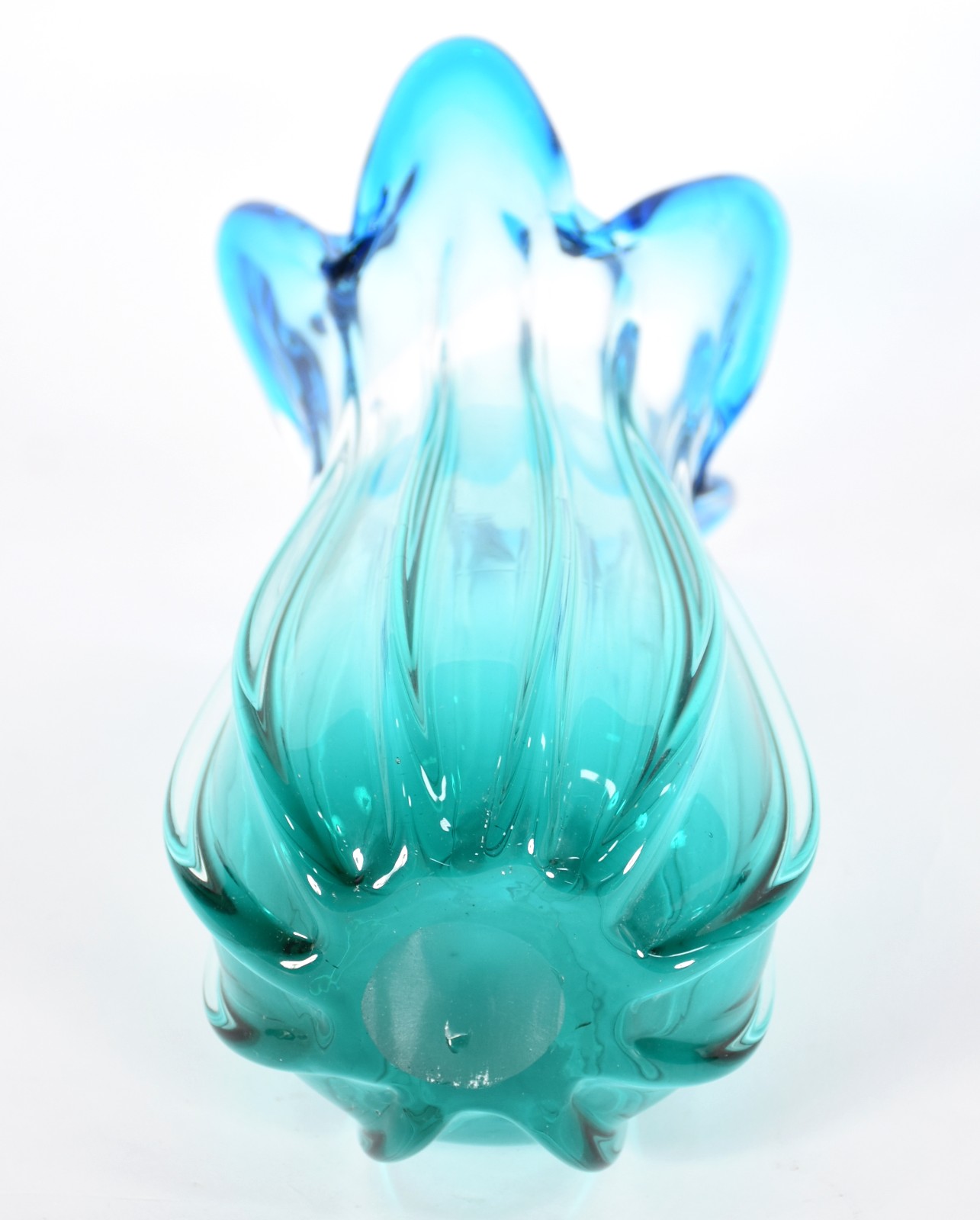 Vaso de vidro decorativo na cor verde e azul. - foto 3 de 3