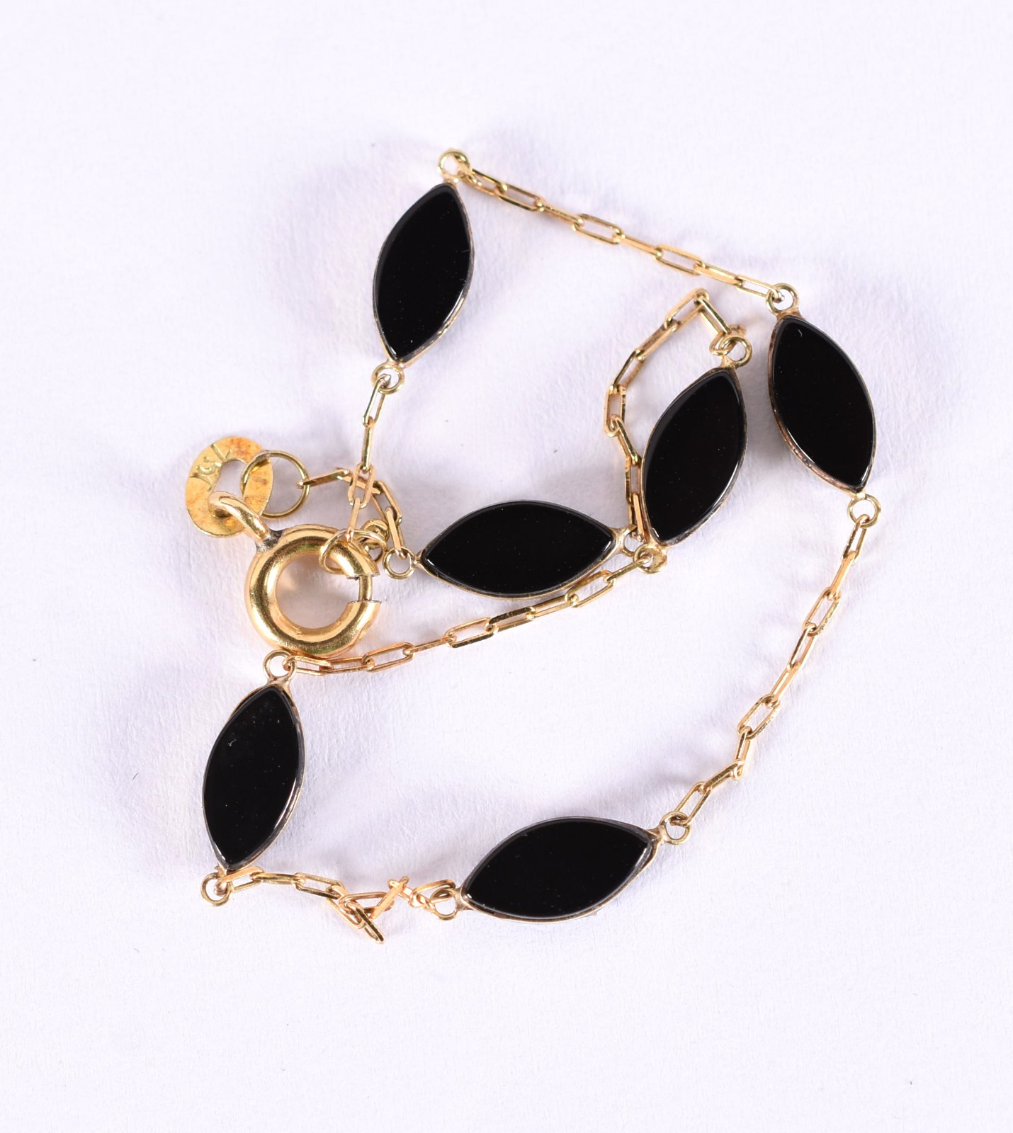 Pulseira com navetes onix em ouro 18 k contraste 750 mls (Por motivos... - foto 2 de 4