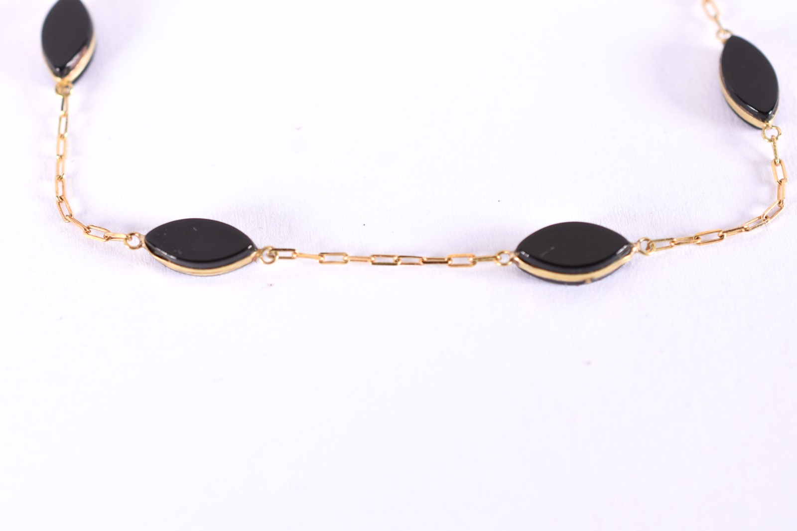Pulseira com navetes onix em ouro 18 k contraste 750 mls (Por motivos... - foto 3 de 4