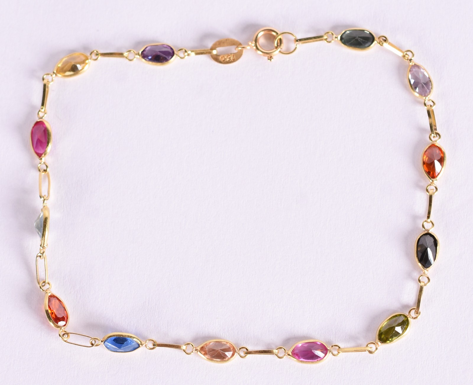 Pulseira de ouro com pedras coloridas (Por motivos de seguranças as... - foto 1 de 4