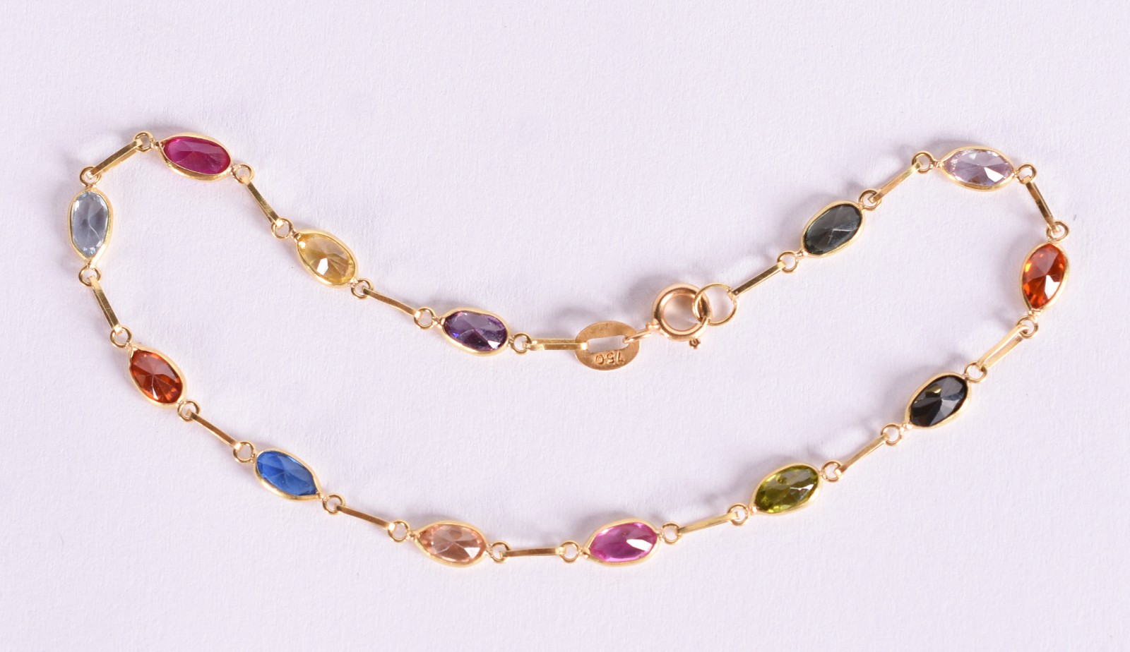 Pulseira de ouro com pedras coloridas (Por motivos de seguranças as... - foto 2 de 4