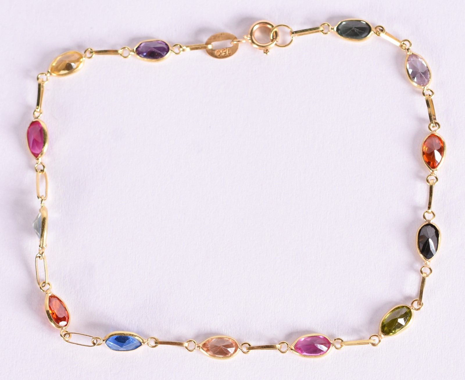 Pulseira de ouro com pedras coloridas (Por motivos de seguranças as... - foto 3 de 4