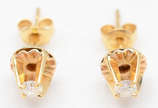 Par de brincos de ouro 18 k com aprox. 0,30 ct ... - Par de brincos de ouro 18 k com aprox. 0,30 ct diamante  