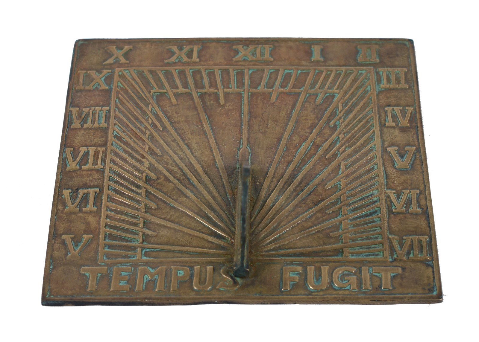 Relógio de sol de bronze, "Tempus Fugit". - foto 1 de 4