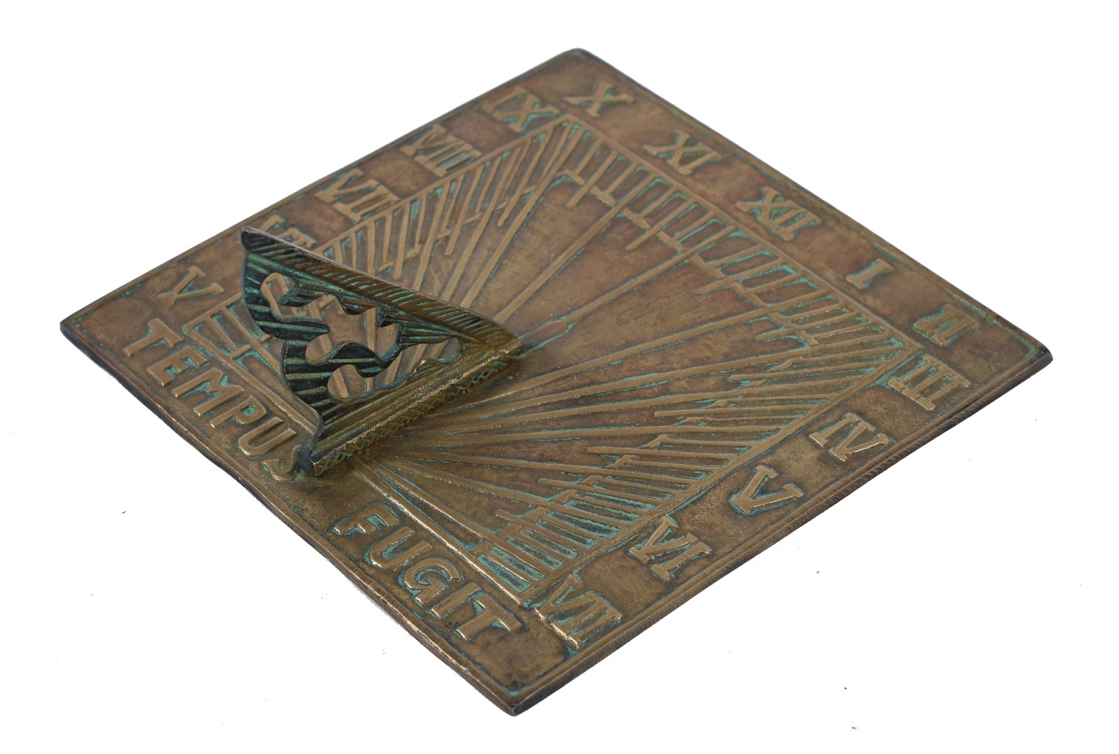 Relógio de sol de bronze, "Tempus Fugit". - foto 2 de 4