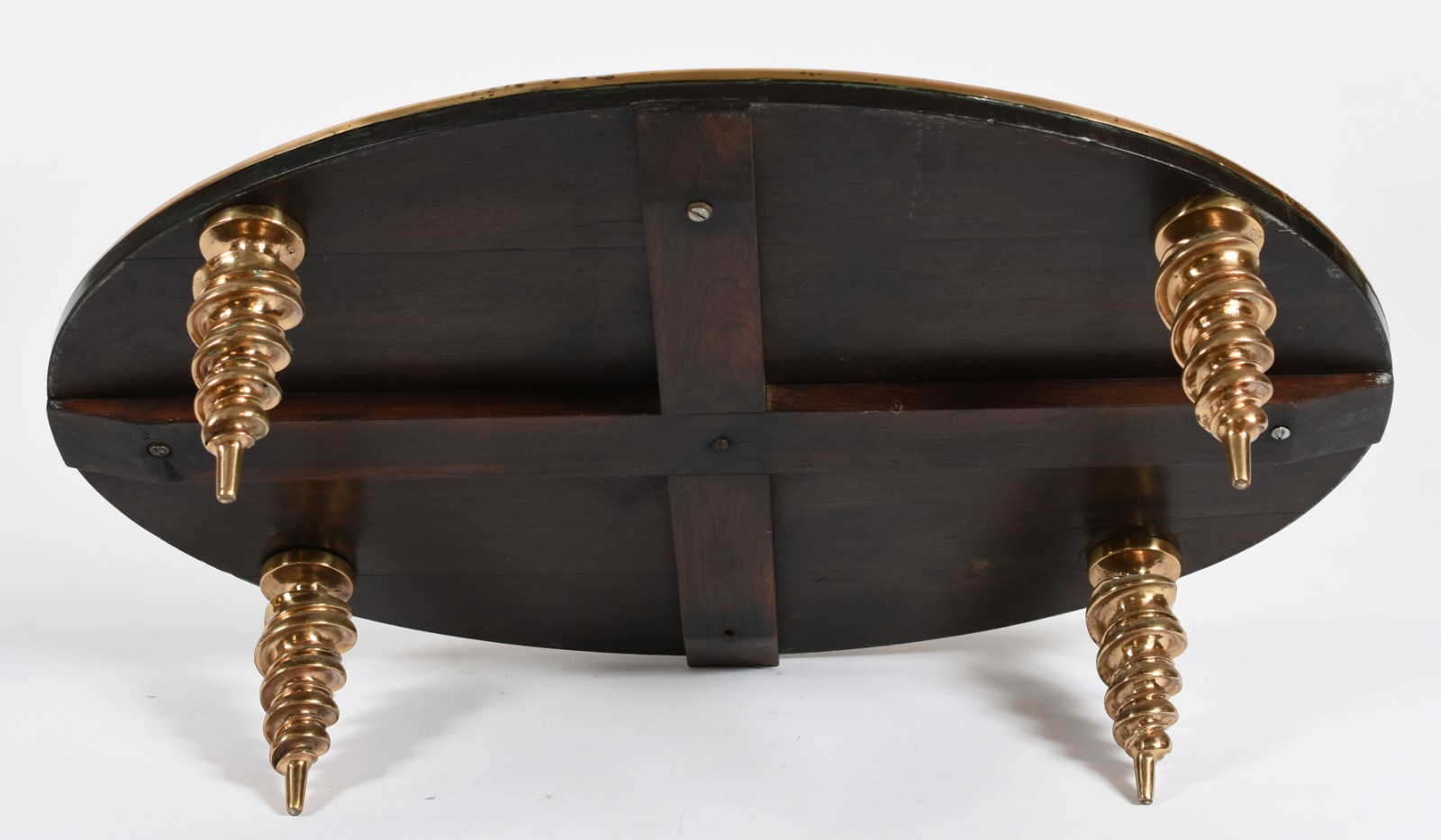 Mesa baixa ou base para escultura de bronze dourado e mármore... - foto 5 de 5
