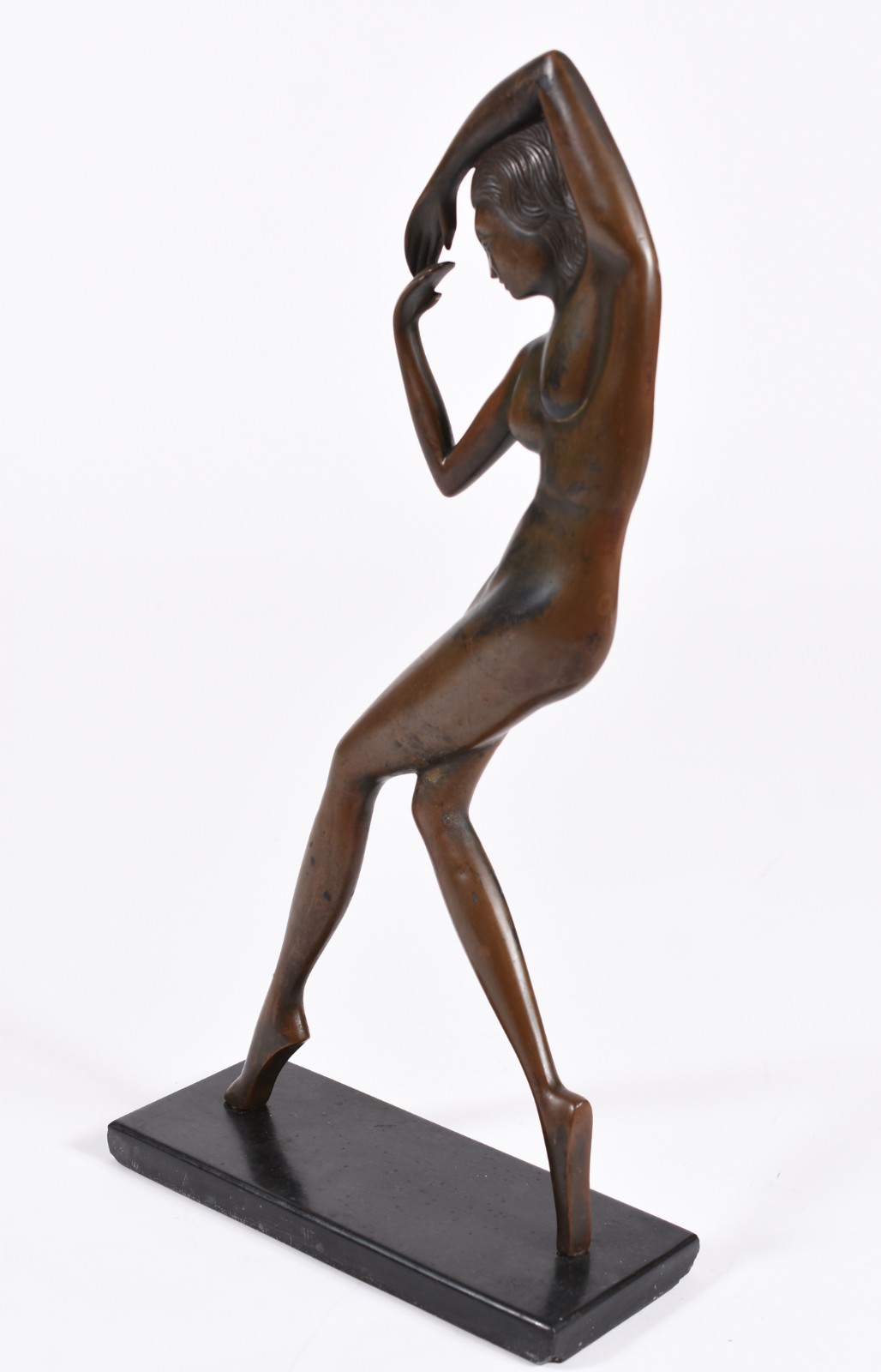 Escultura de bronze figura feminina, base de mármore, anos 50. - foto 3 de 4