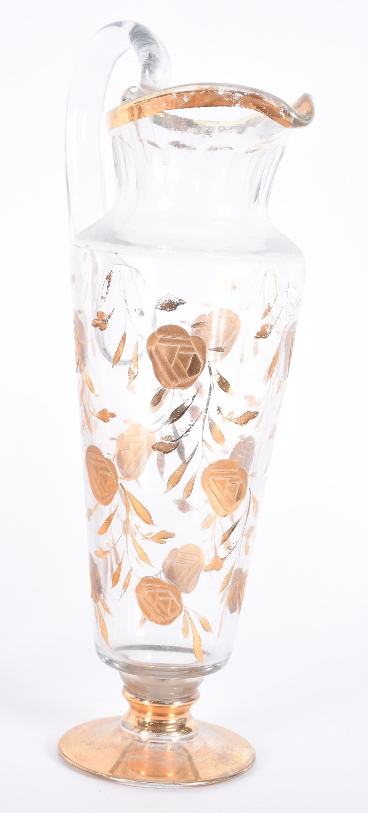 Conjunto em demi cristal com flores douradas composto de: 6 copos e... - foto 3 de 5