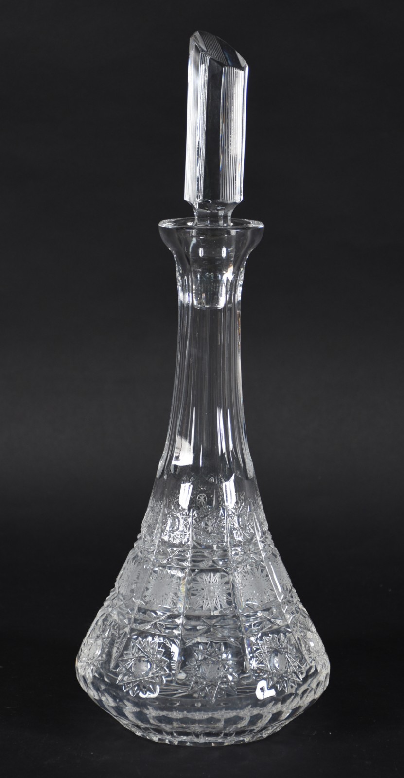 Garrafa de cristal lapidação estrela. - foto 1 de 4