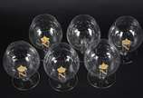 Baccarat (1764),  - Seis taças para conhaque de cristal frances com "N" coroado lavrado em dourado. Marcas da cristallerie na base.