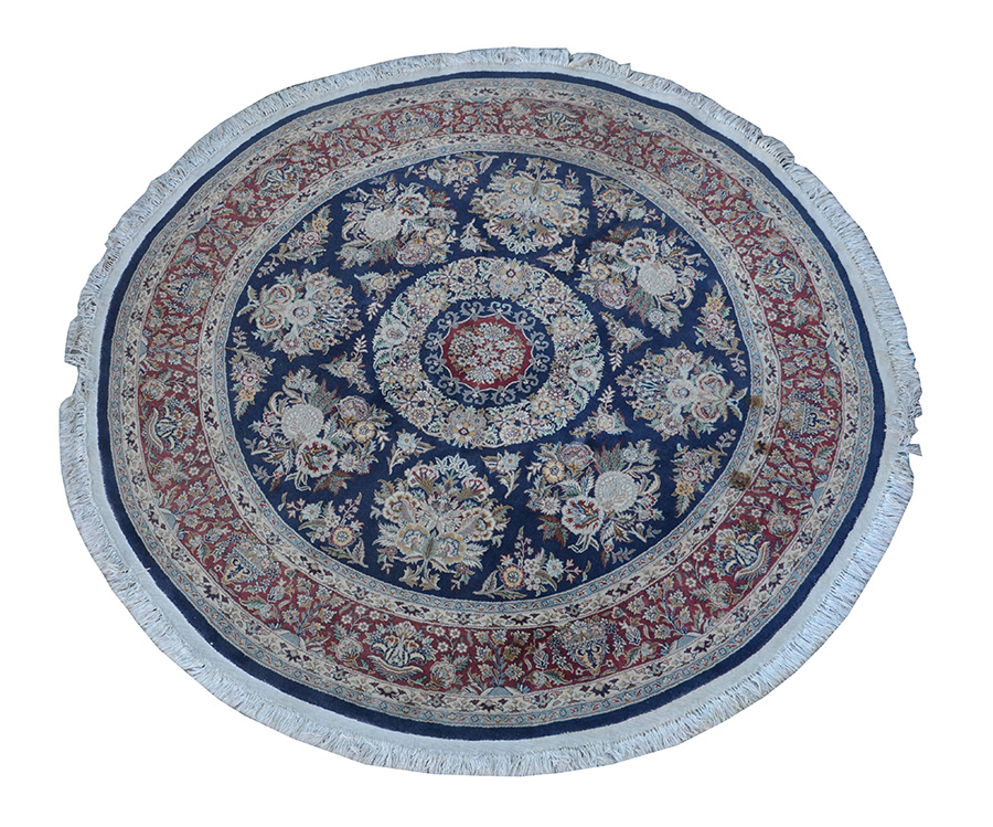 Tapete persa Tabriz feitio redondo. Diâmetro 1,87 m.