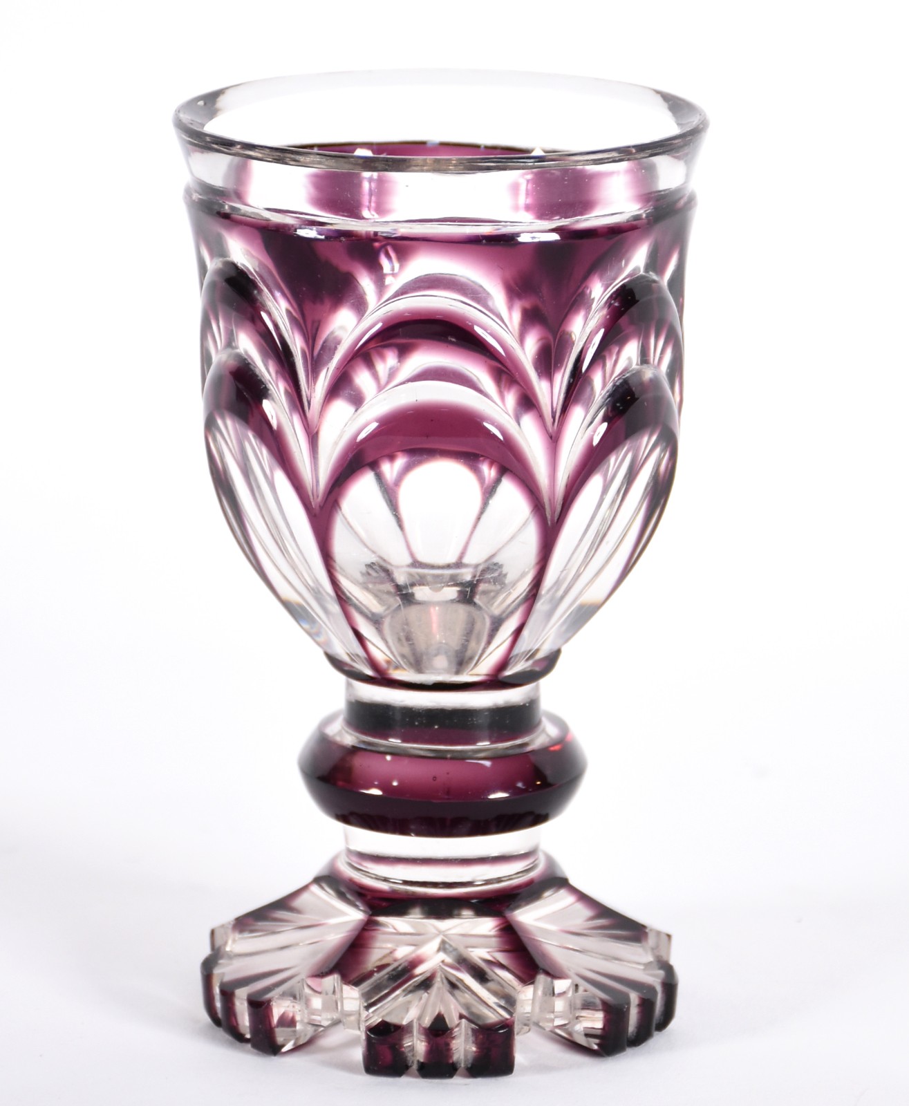 Goblet em cristal lapidado doublé lilás. - foto 1 de 3