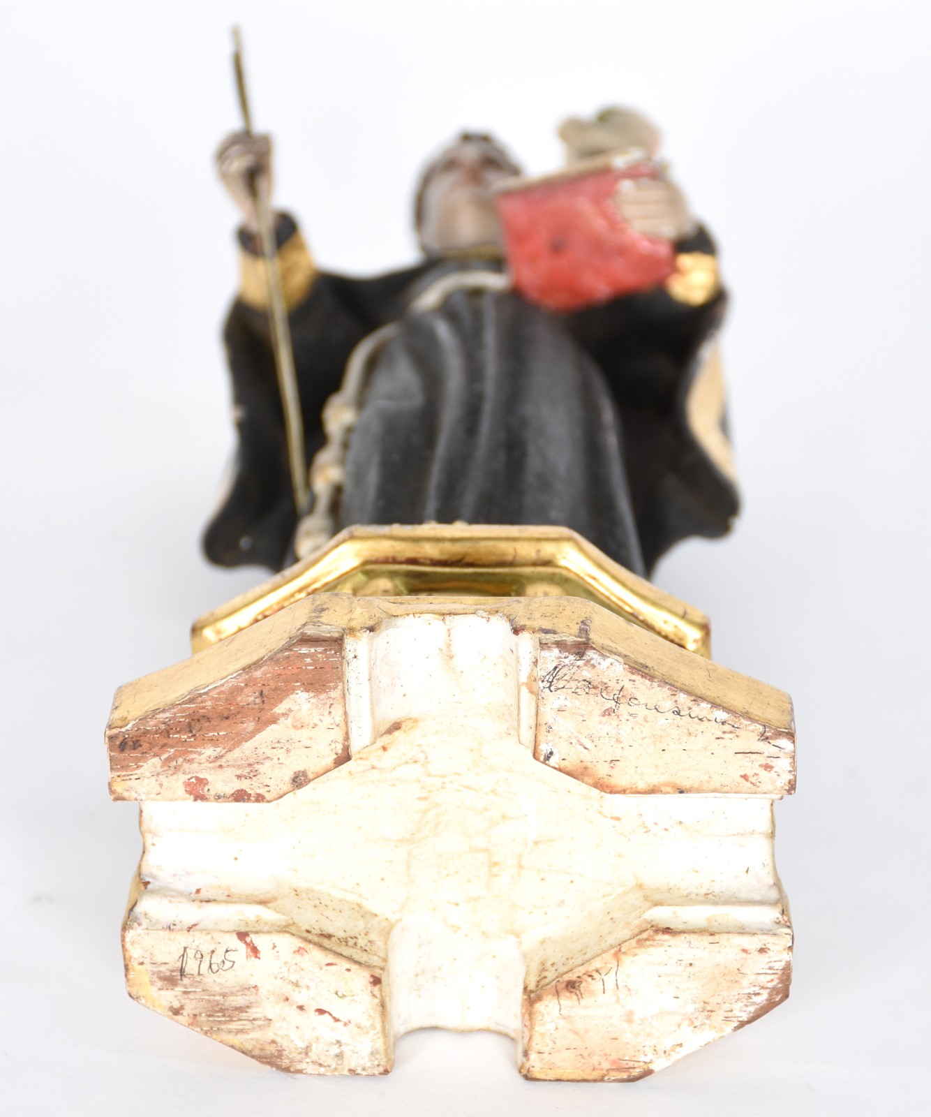 Antiga Imagem de Santo Antônio com menino de madeira policromada e... - foto 5 de 5