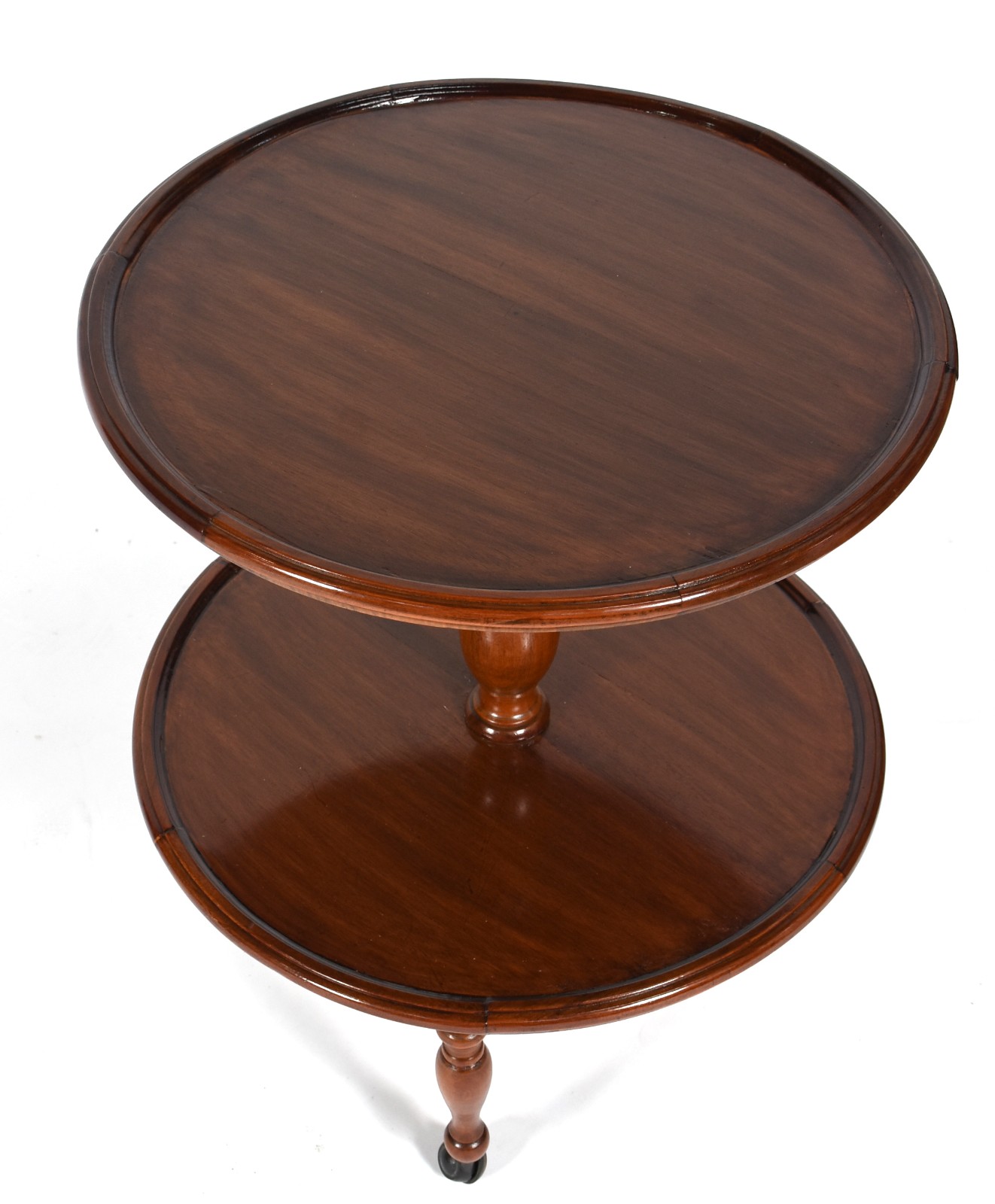 Mesa auxiliar de madeira nobre, dita "cake table", dois platôs, sobre... - foto 3 de 4