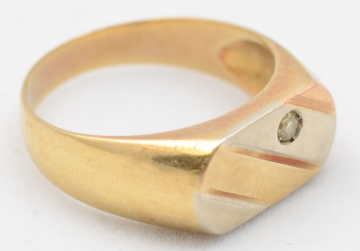 Anel de ouro 18k tricolor com brilhante aro: 23 - foto 1 de 2