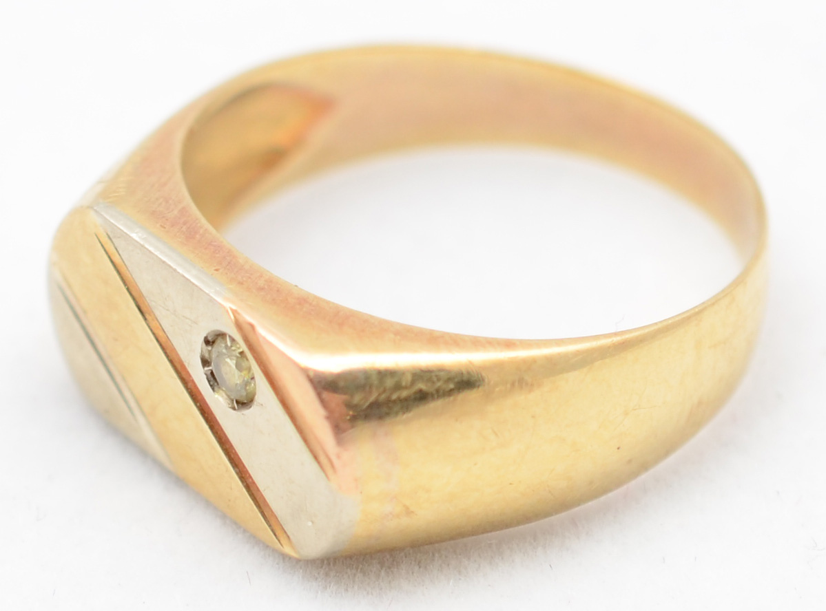 Anel de ouro 18k tricolor com brilhante aro: 23 - foto 2 de 2