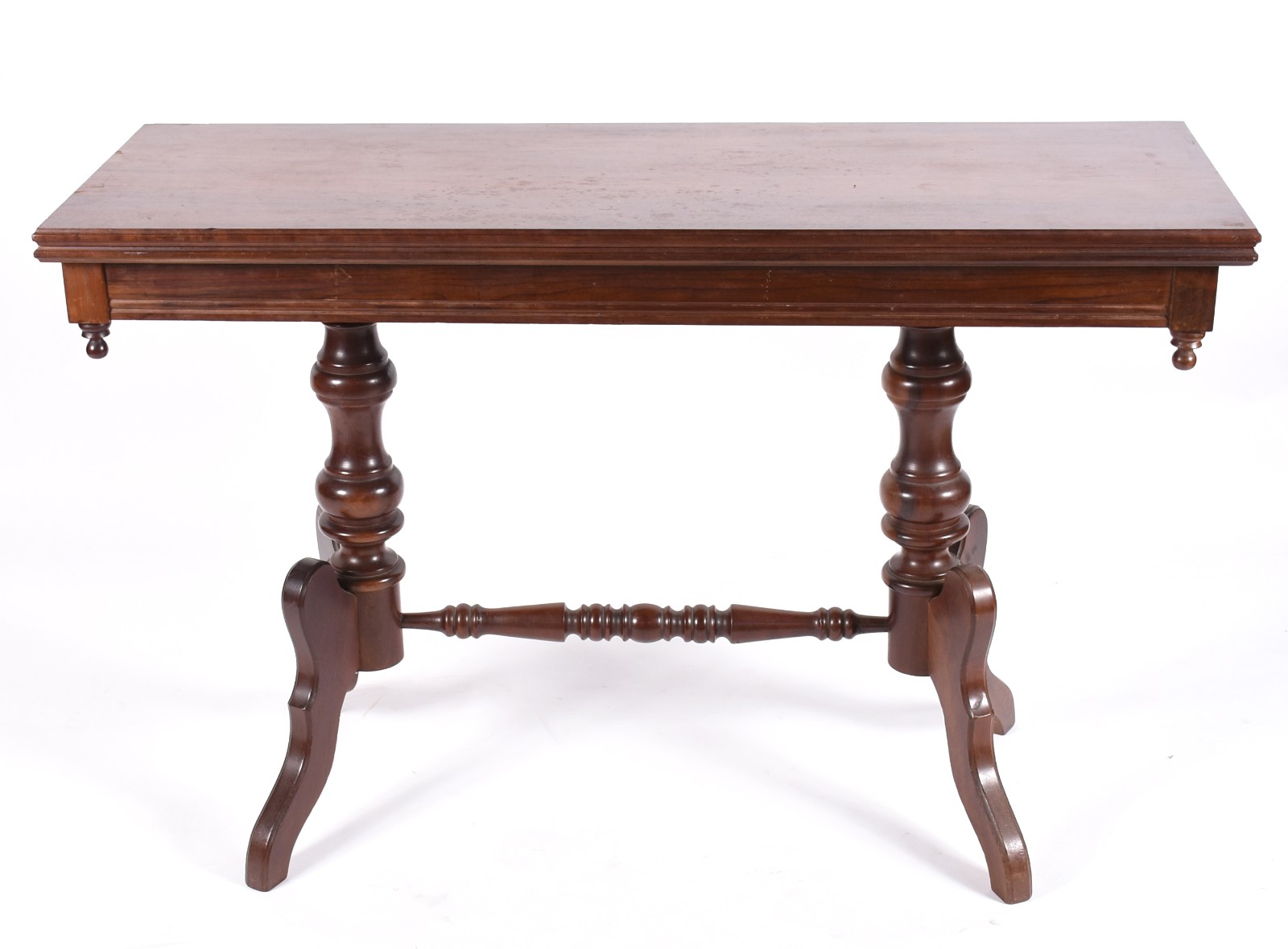Mesa/console de madeira nobre base coluna dupla torneada, parte... - foto 2 de 6