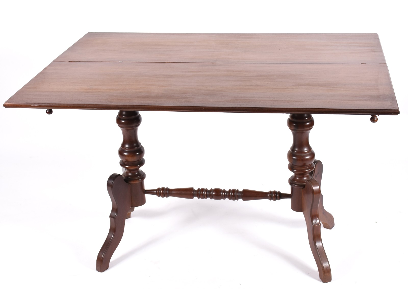 Mesa/console de madeira nobre base coluna dupla torneada, parte... - foto 3 de 6