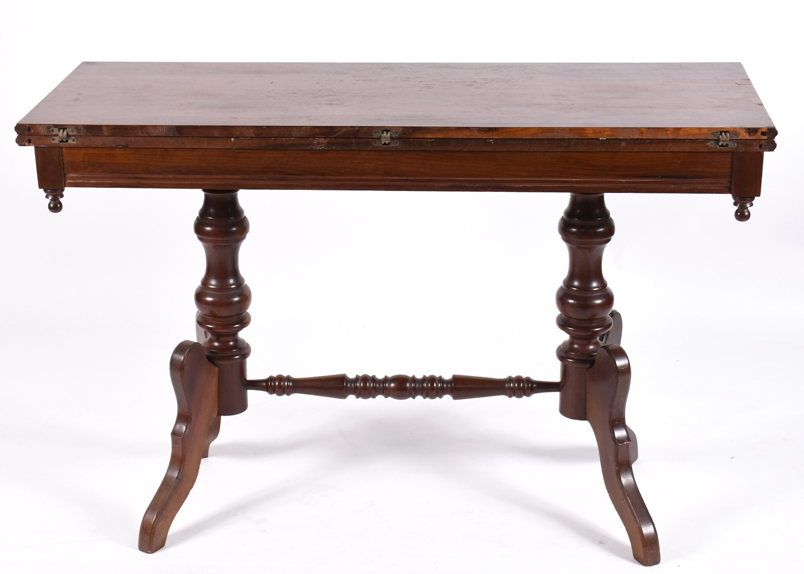 Mesa/console de madeira nobre base coluna dupla torneada, parte... - foto 6 de 6