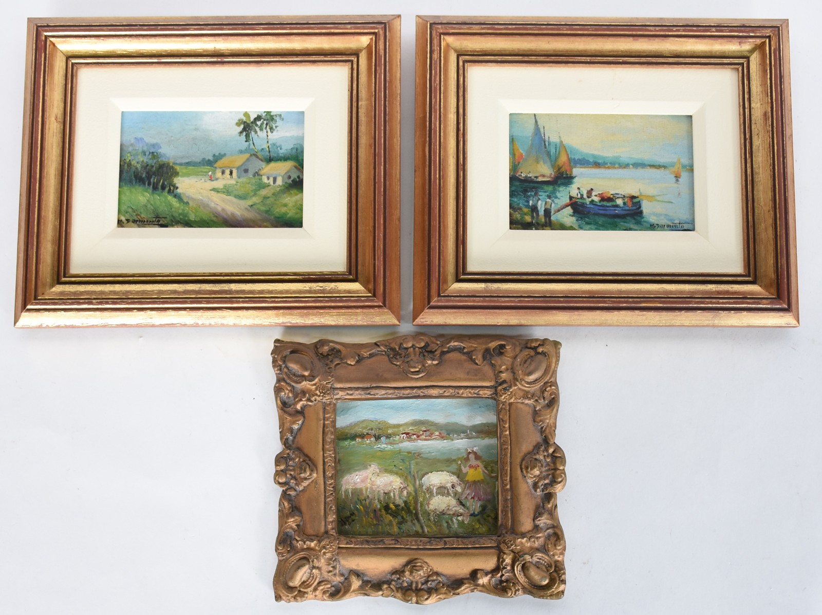 Paisagem com casas/marinha com barcos - foto 1 de 8