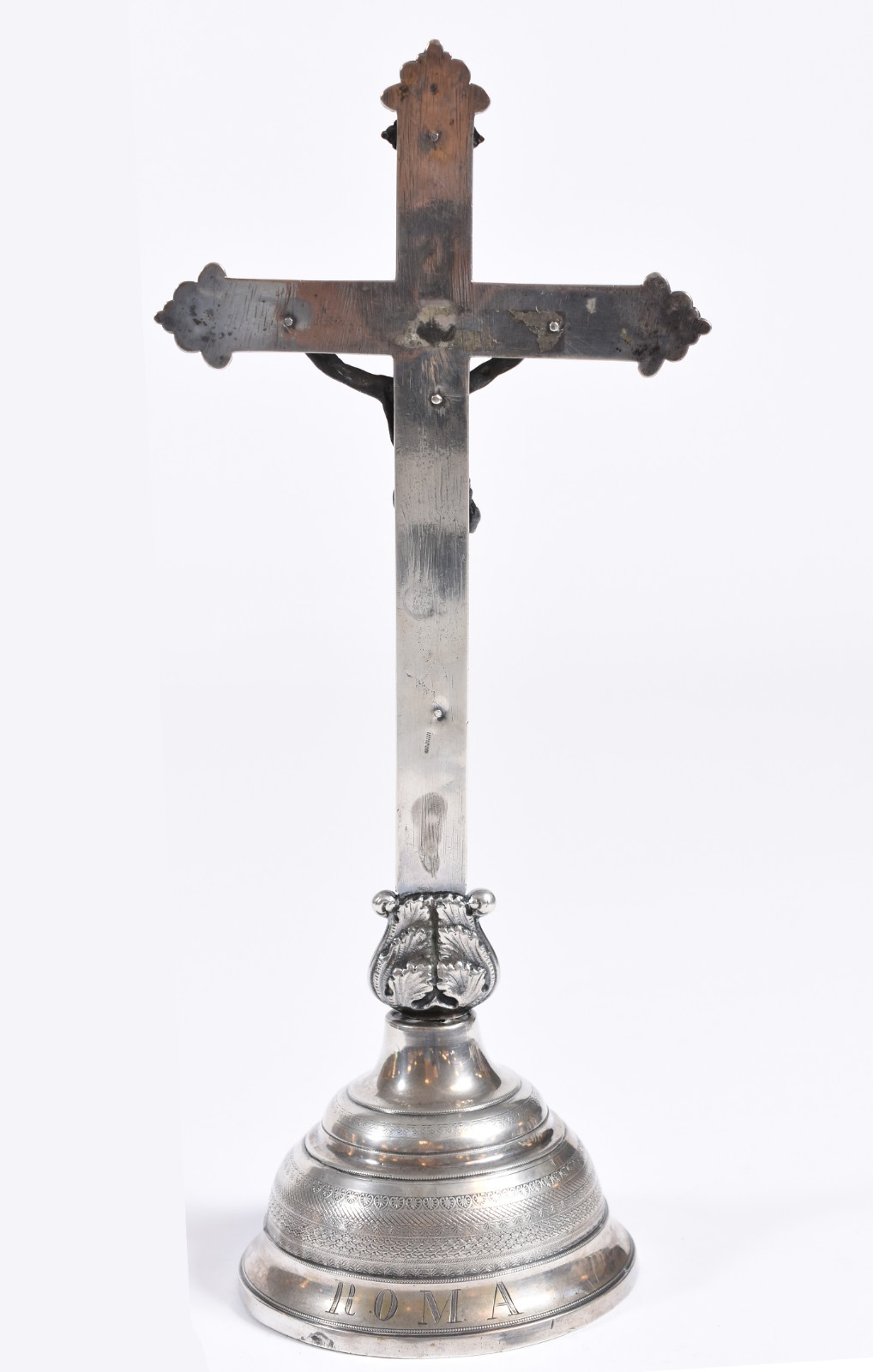 Crucifixo com figura de Cristo de prata contraste 10 Dinheiros. - foto 4 de 7