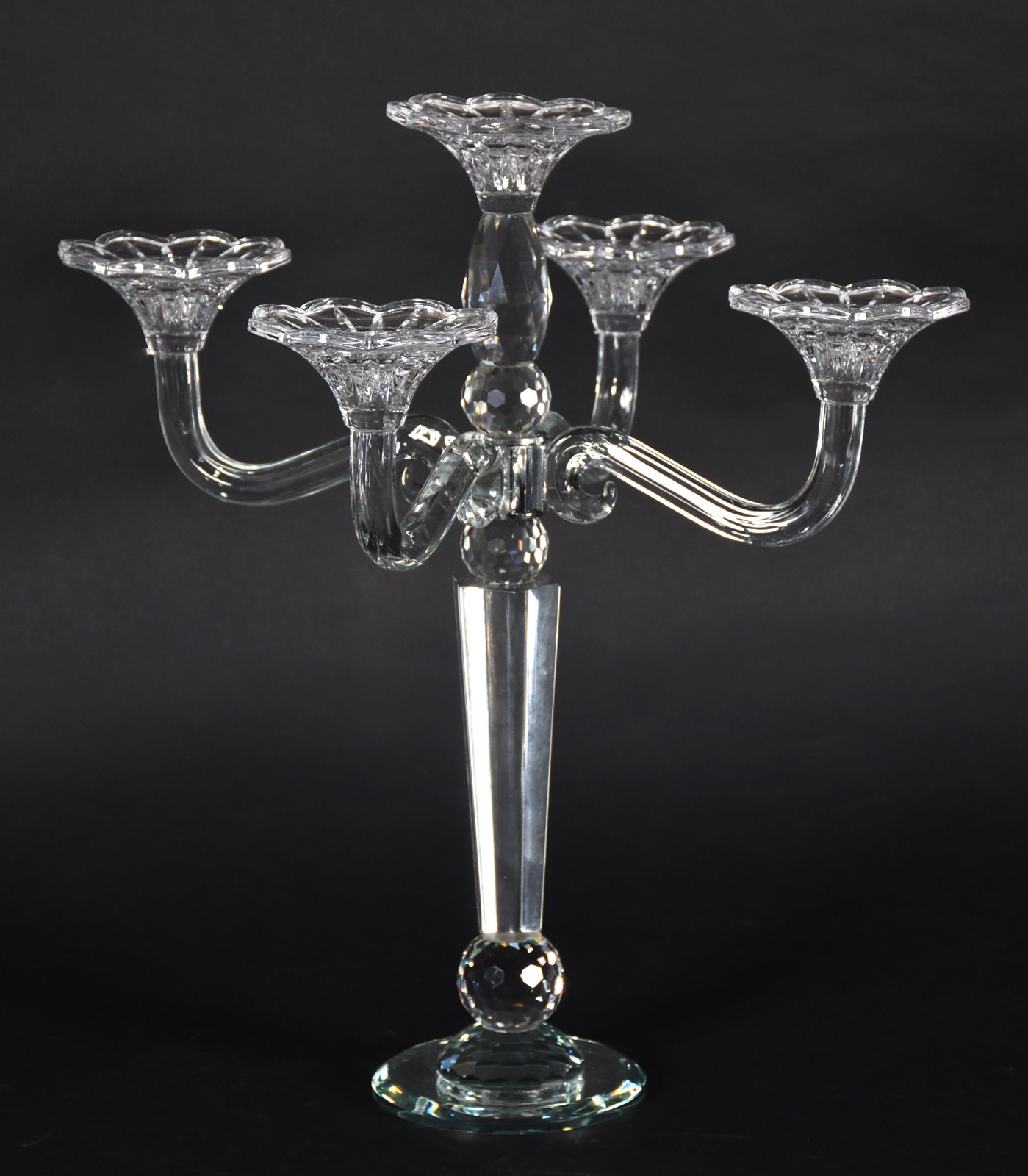 Candelabro de cristal para 5 velas. - foto 1 de 3