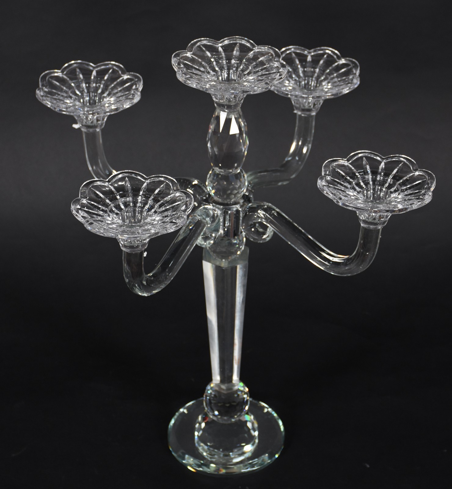 Candelabro de cristal para 5 velas. - foto 2 de 3