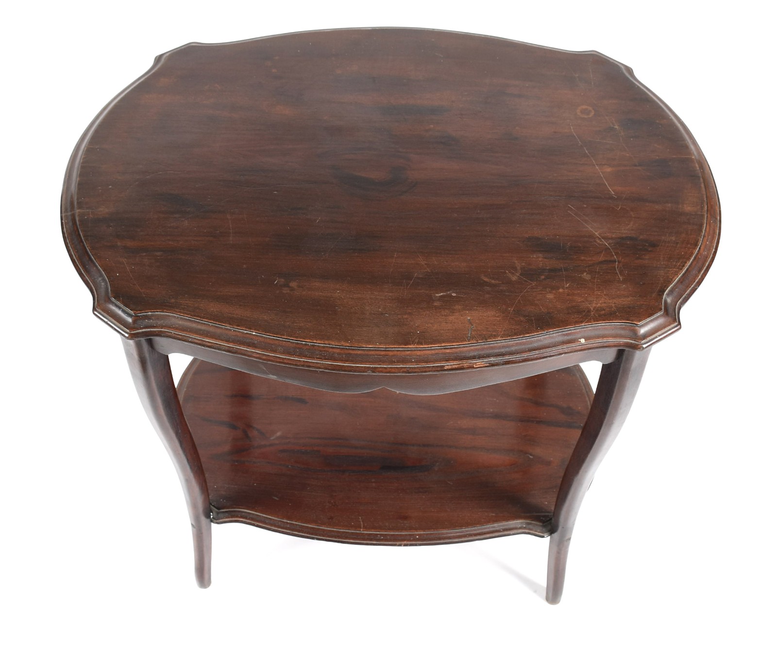 Mesa auxiliar de madeira nobre, quatro pernas ligeiramente recurvas... - foto 3 de 3