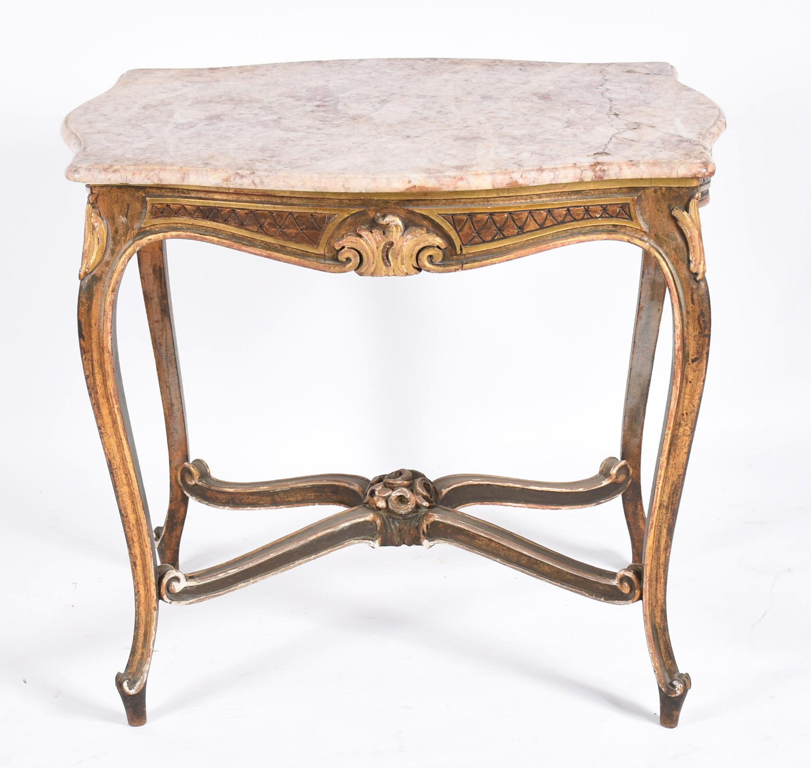 Mesa de apresentação de madeira nobre dourada, tampo de mármore (com... - foto 2 de 4