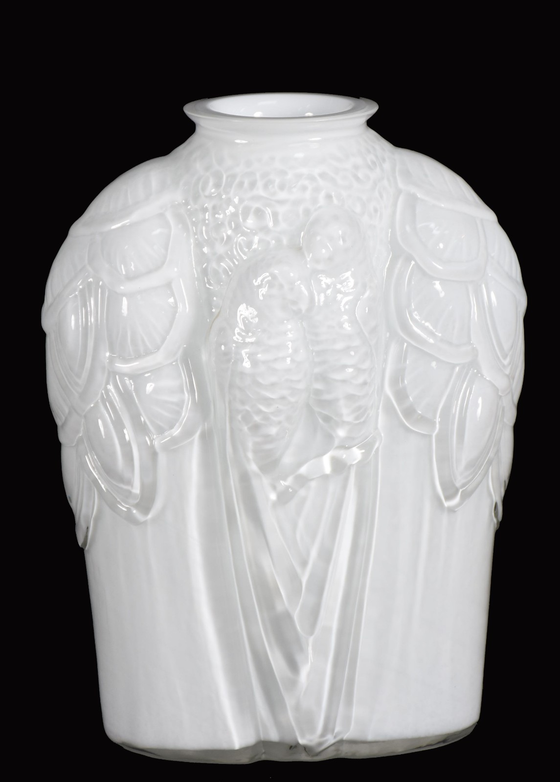 Vaso de vidro decorativo com pássaros . - foto 1 de 4