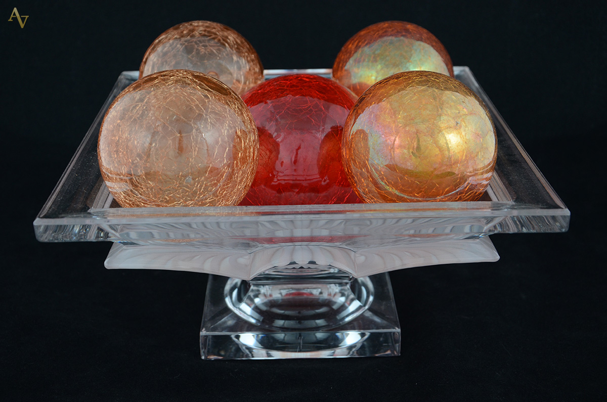 Fruteira de cristal europeu feitio quadrado (med.25 x 25 altura 13... - foto 1 de 2